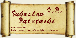 Vukoslav Maletaški vizit kartica